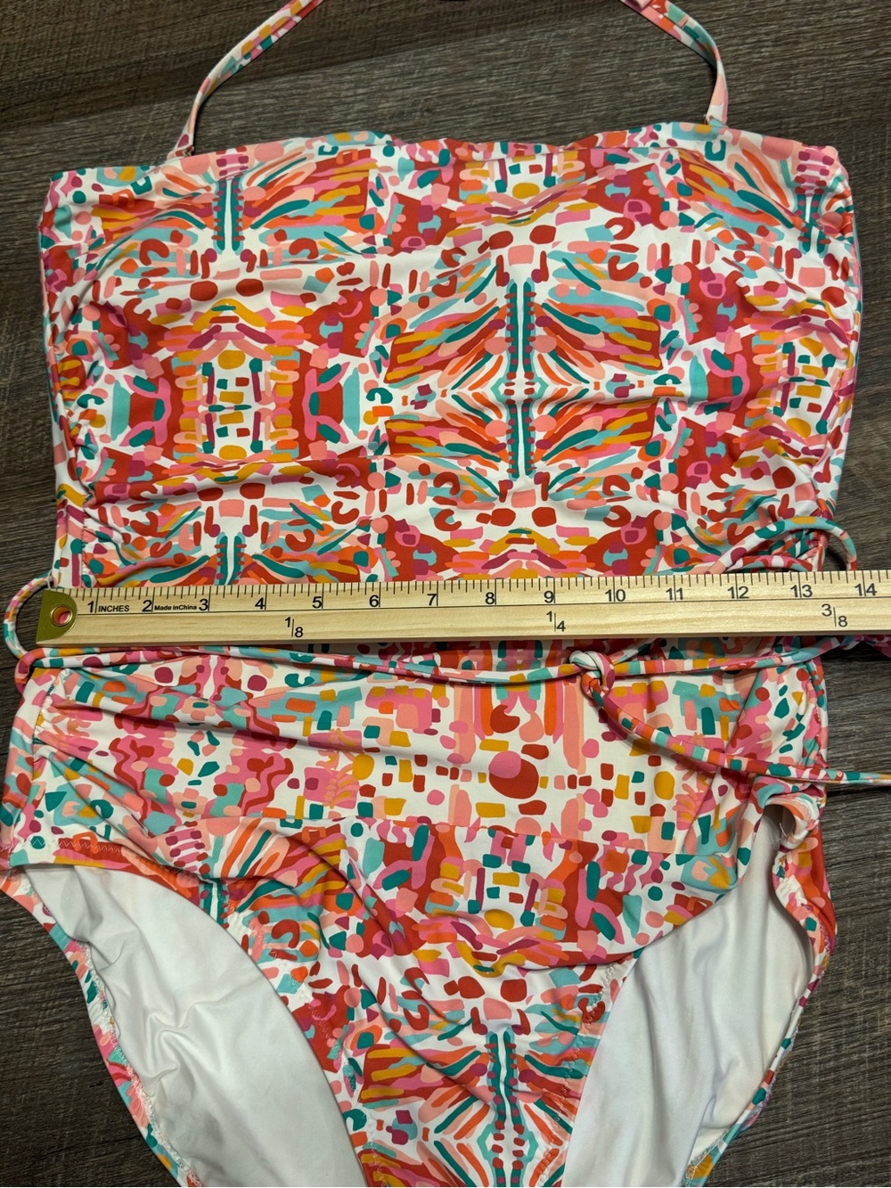 Helen Jon Tassel Belt Bandeau One-Piece | Jungle De Rio Sz L - Picture 7 of 15